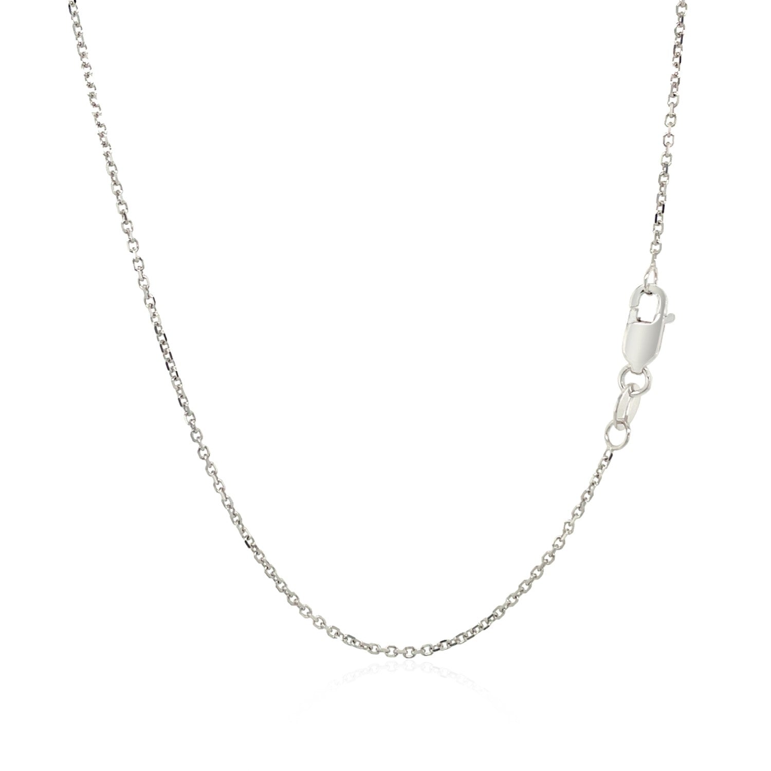 14k White Gold Diamond Cut Cable Link Chain 1.1mm Bids.com