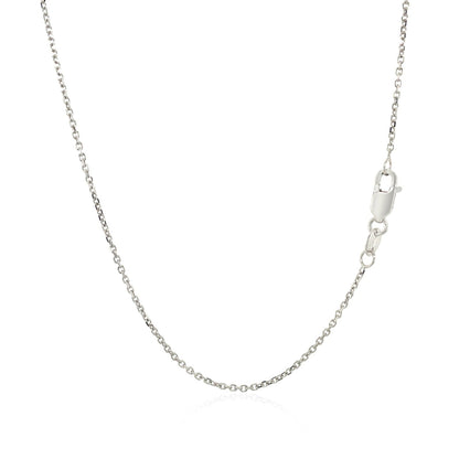 14k White Gold Diamond Cut Cable Link Chain 1.1mm Bids.com