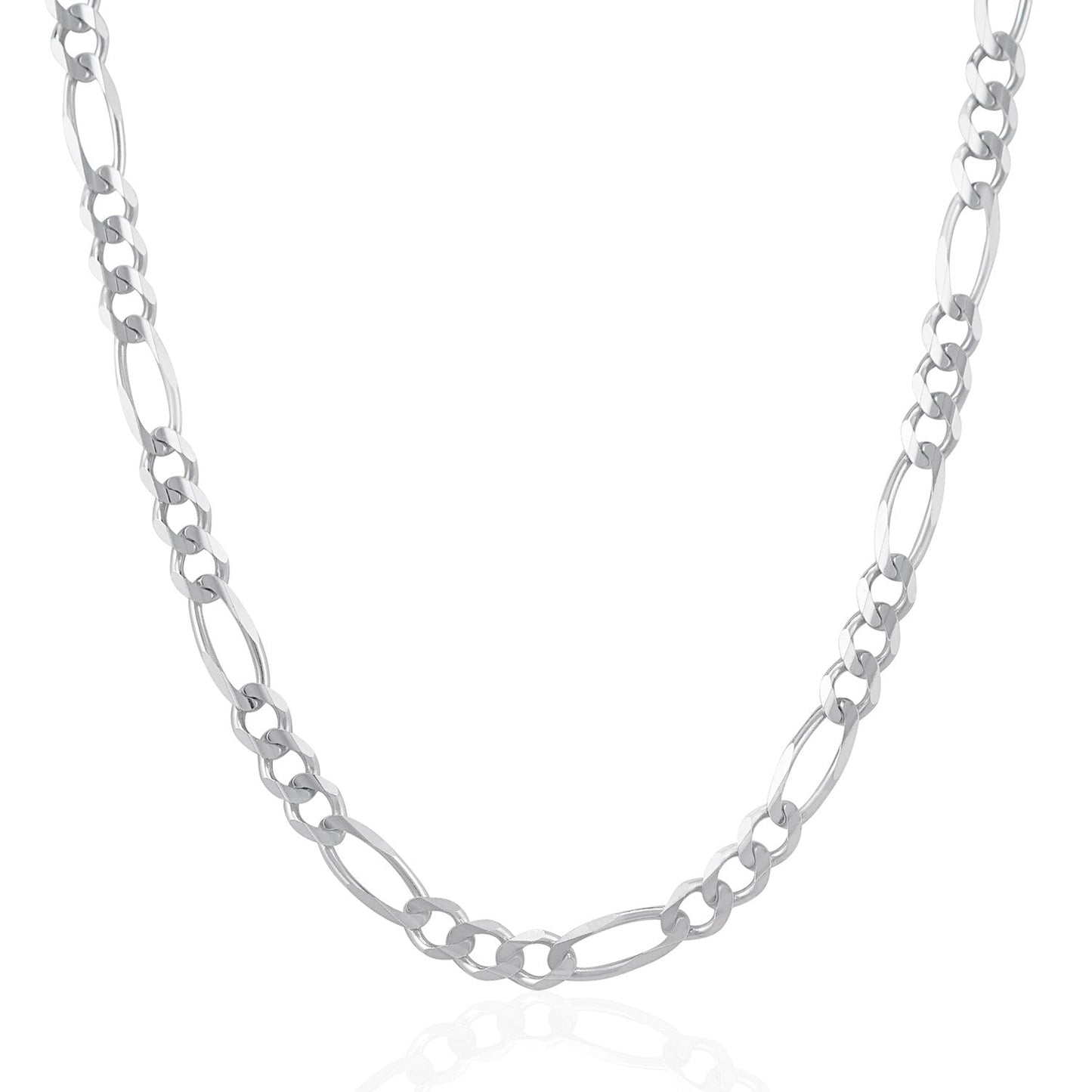 6.0mm 14k White Gold Solid Figaro Chain Bids.com