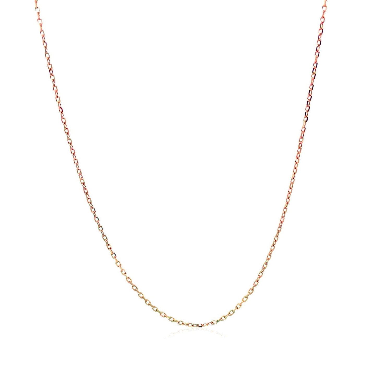 Diamond Cut Cable Link Chain in 14k Rose Gold (0.8 mm) Bids.com