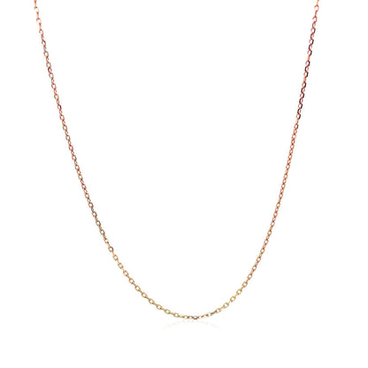Diamond Cut Cable Link Chain in 14k Rose Gold (0.8 mm) Bids.com