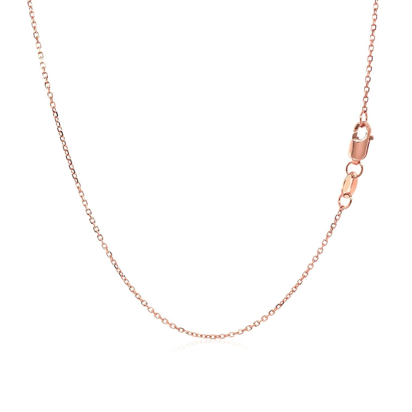 Diamond Cut Cable Link Chain in 14k Rose Gold (0.8 mm) Bids.com