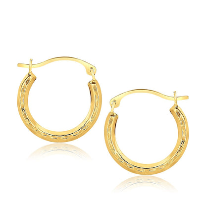 10k Yellow Gold Fancy Hoop Earrings Bids.com
