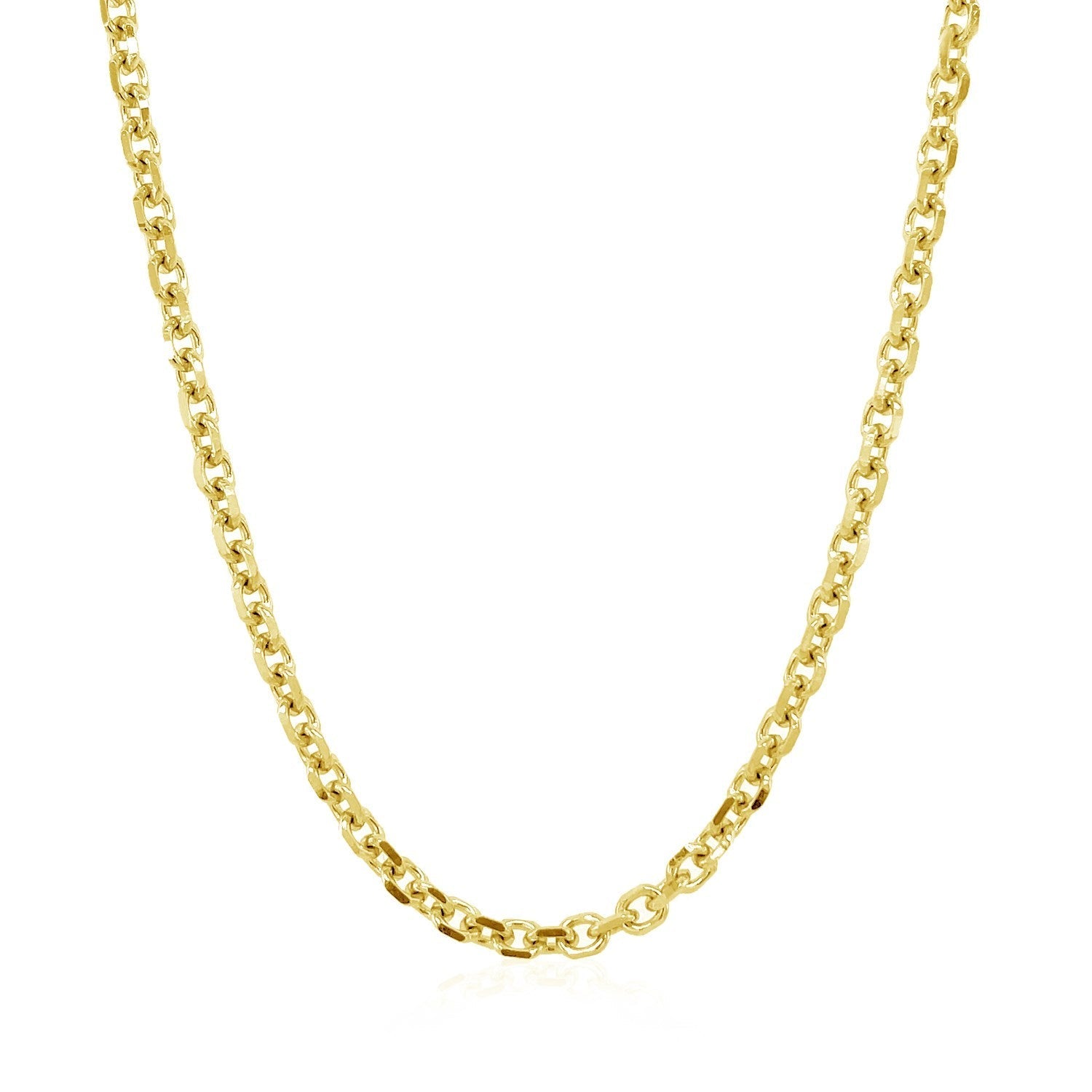 3.1mm 14k Yellow Gold Diamond Cut Cable Link Chain Bids.com