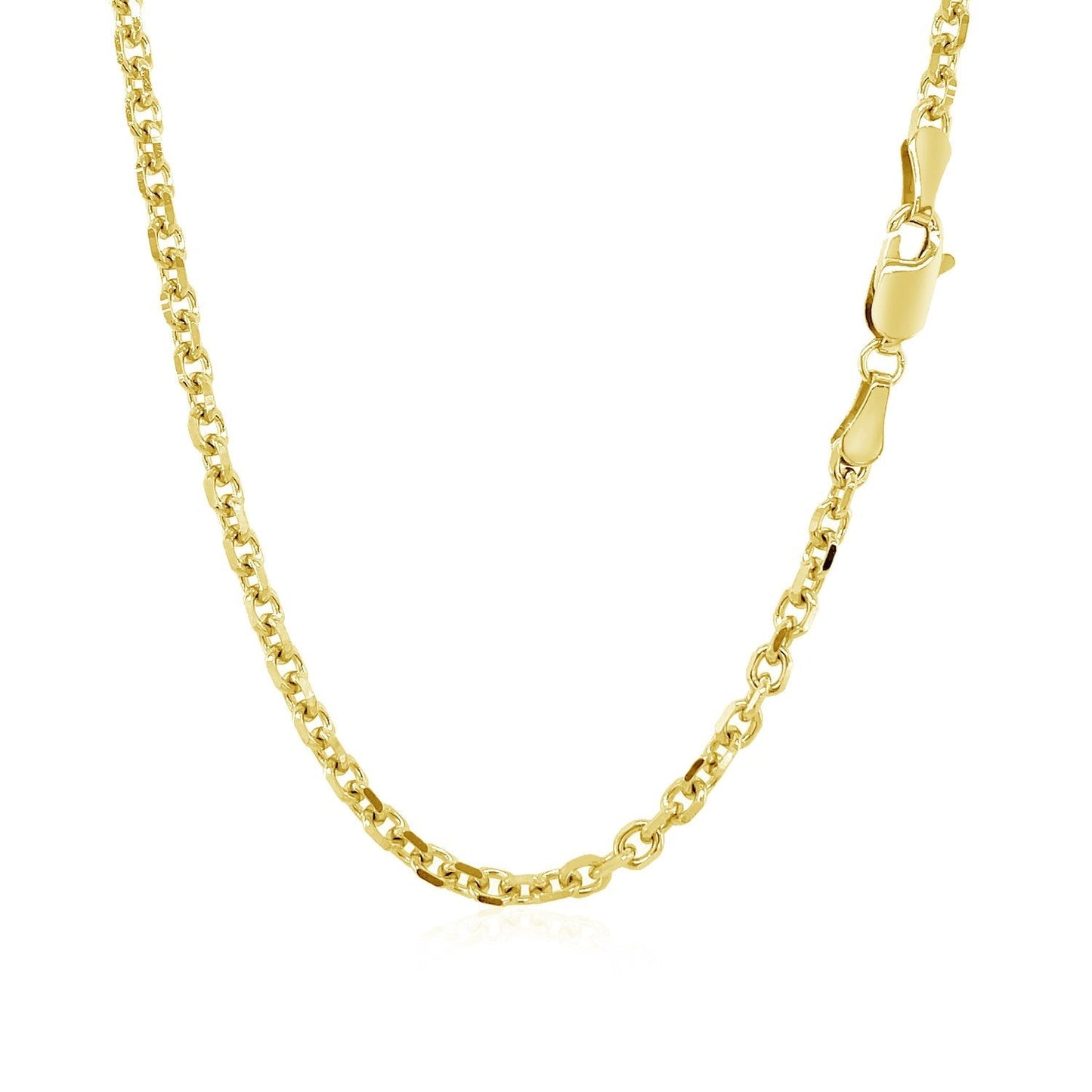 3.1mm 14k Yellow Gold Diamond Cut Cable Link Chain Bids.com