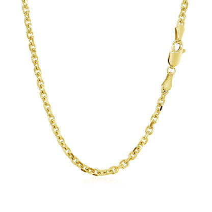 3.1mm 14k Yellow Gold Diamond Cut Cable Link Chain Bids.com