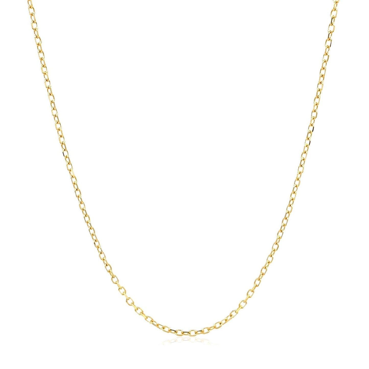 14k Yellow Gold Faceted Cable Link Chain 1.3mm Bids.com
