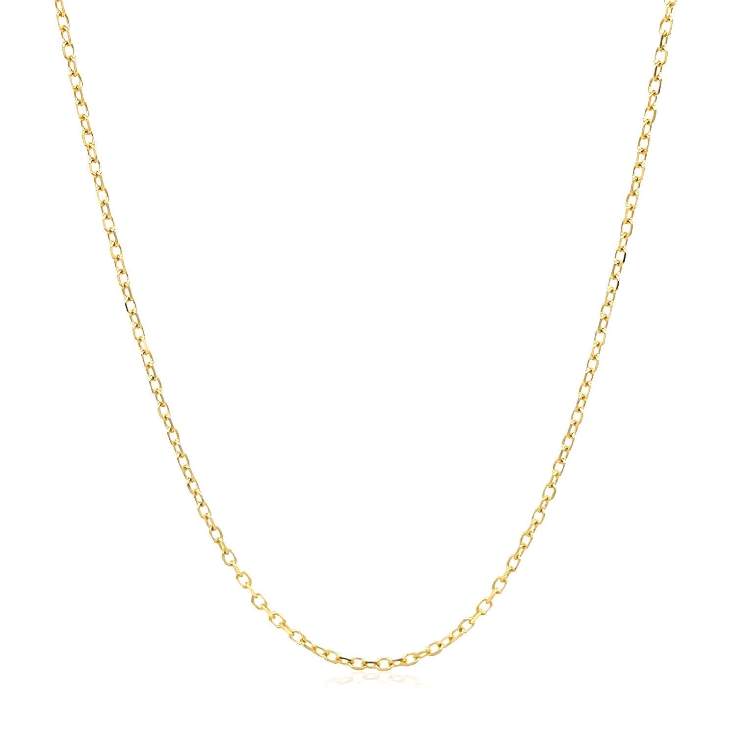 14k Yellow Gold Faceted Cable Link Chain 1.3mm Bids.com