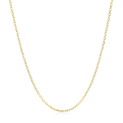 14k Yellow Gold Faceted Cable Link Chain 1.3mm Bids.com