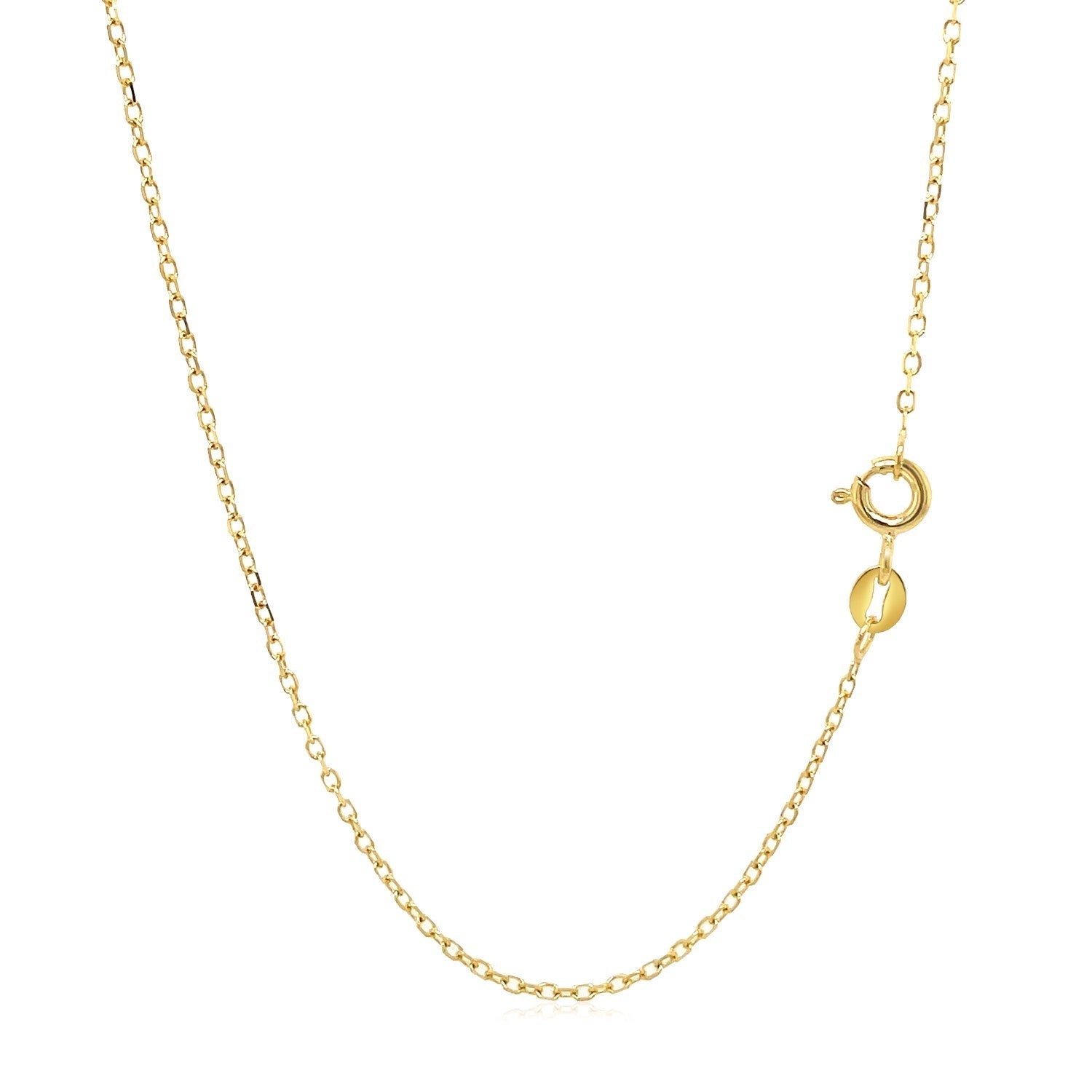 14k Yellow Gold Faceted Cable Link Chain 1.3mm Bids.com