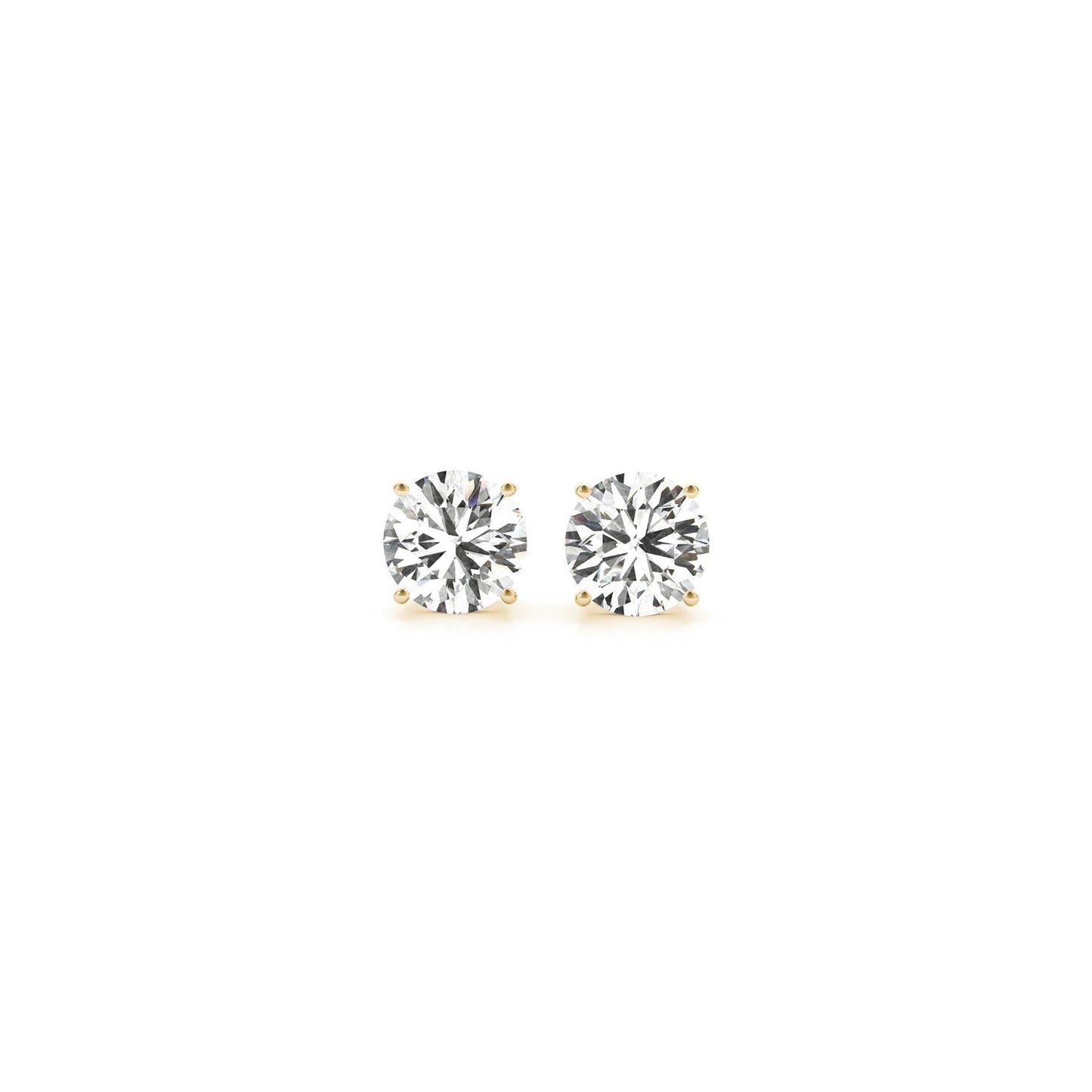 1 cttw Certified IGI Lab Grown Round Diamond Stud Earrings 14k Yellow Gold (G/VS2) Bids.com