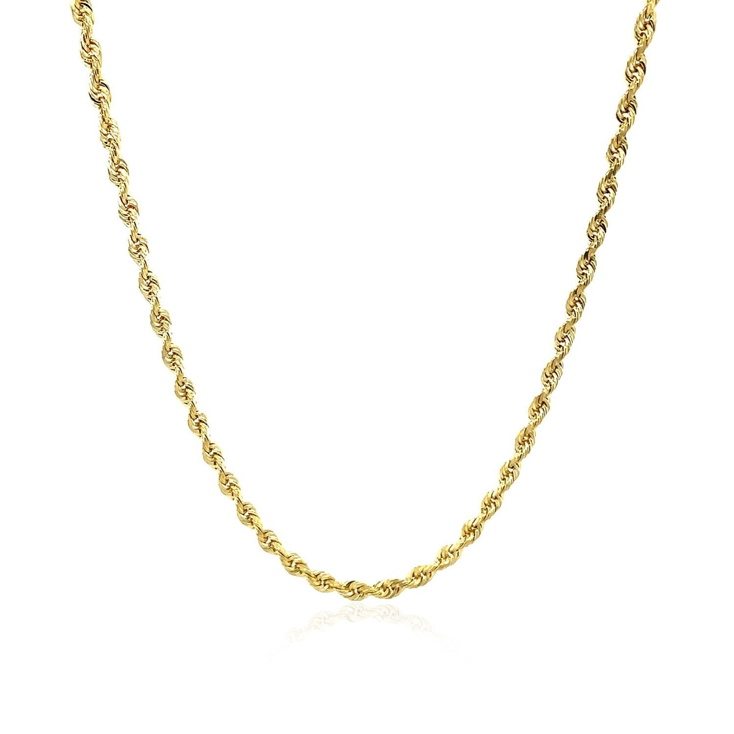 2.5mm 10k Yellow Gold Solid Diamond Cut Rope Chain Bids.com