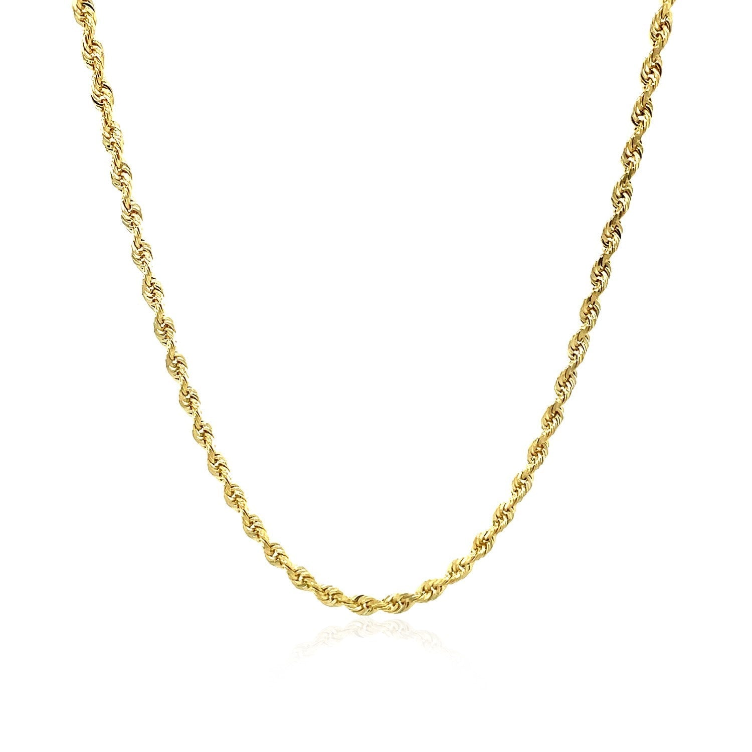 2.5mm 10k Yellow Gold Solid Diamond Cut Rope Chain Bids.com