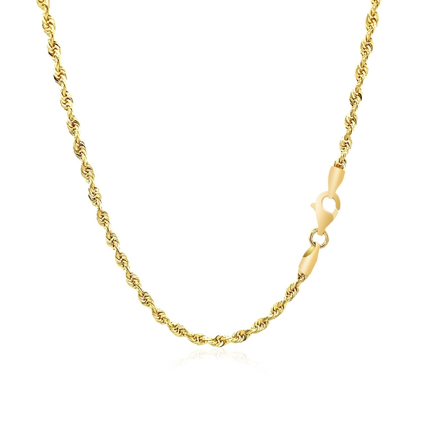 2.5mm 10k Yellow Gold Solid Diamond Cut Rope Chain Bids.com