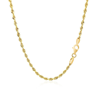 2.5mm 10k Yellow Gold Solid Diamond Cut Rope Chain Bids.com
