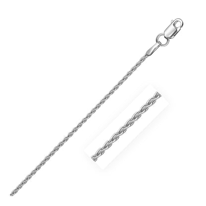 Sterling Silver Rhodium Plated Wheat Chain 1.3mm Bids.com