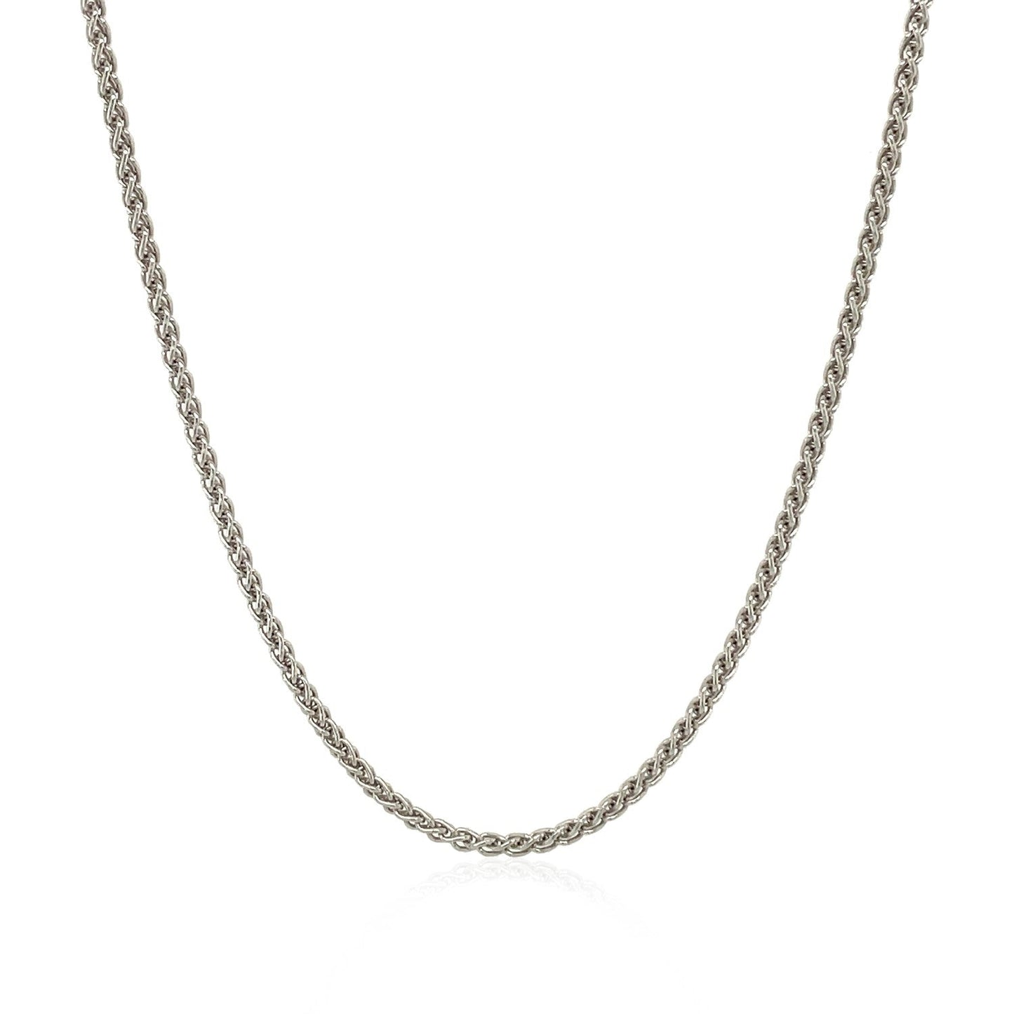 Sterling Silver Rhodium Plated Wheat Chain 1.3mm Bids.com