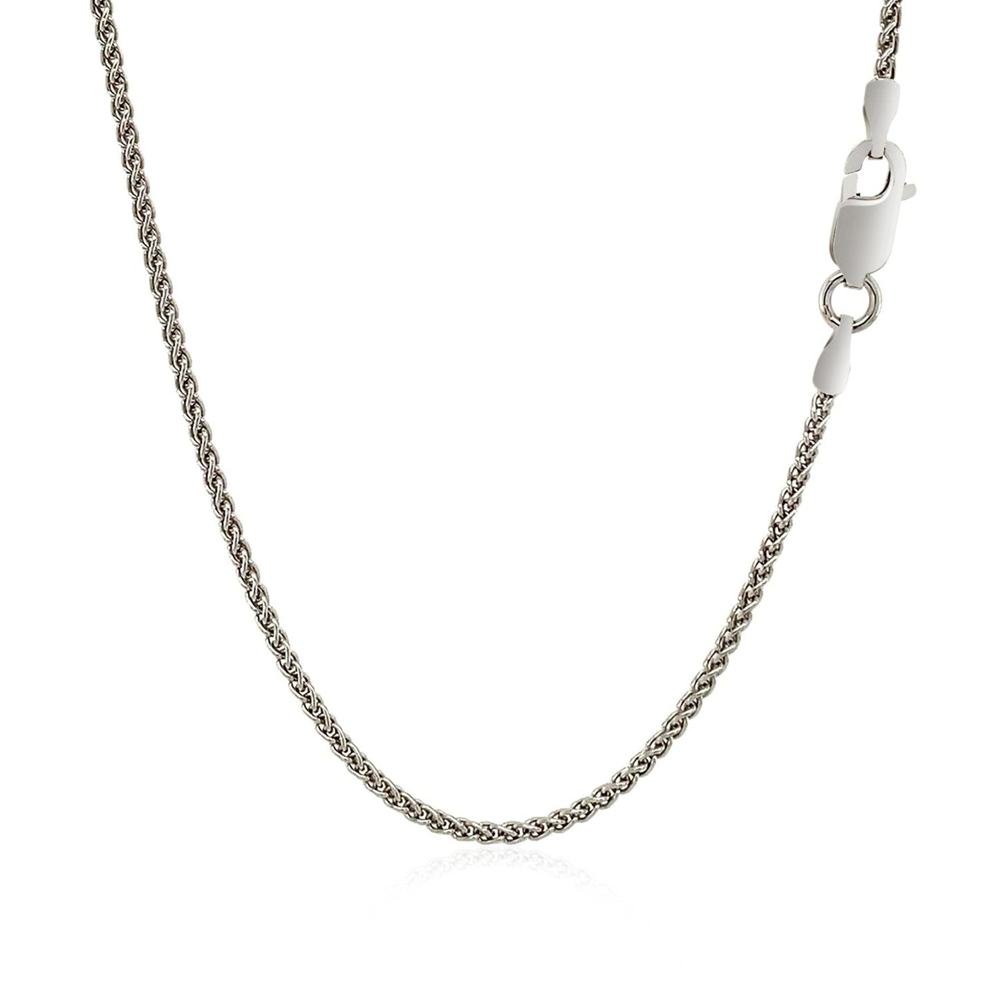 Sterling Silver Rhodium Plated Wheat Chain 1.3mm Bids.com