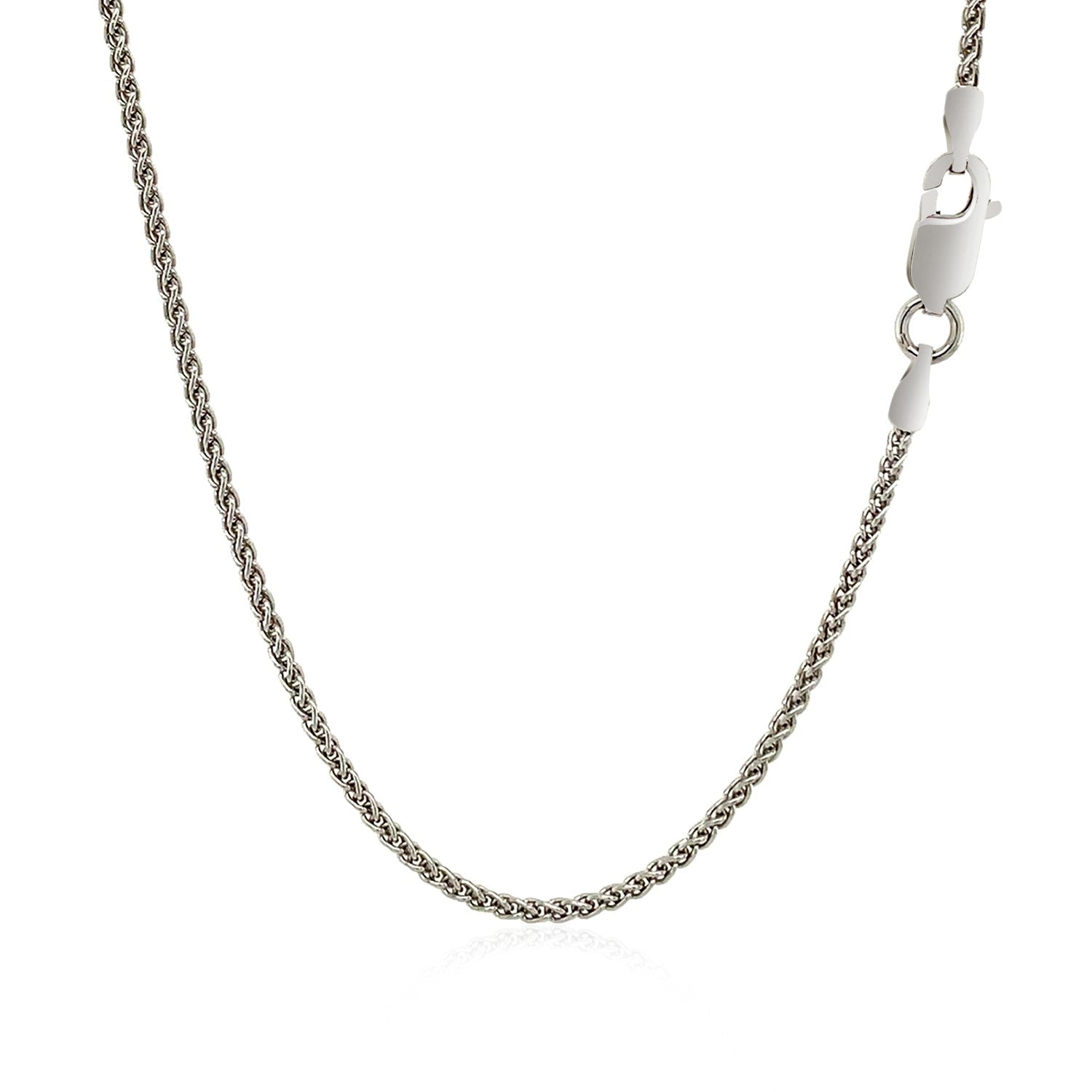 Sterling Silver Rhodium Plated Wheat Chain 1.3mm Bids.com
