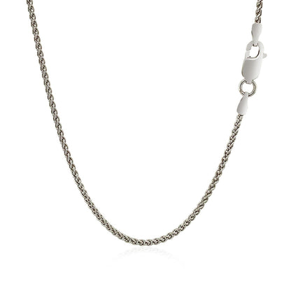 Sterling Silver Rhodium Plated Wheat Chain 1.3mm Bids.com