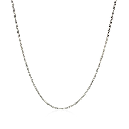 14k White Gold Gourmette Chain 1.0mm Bids.com