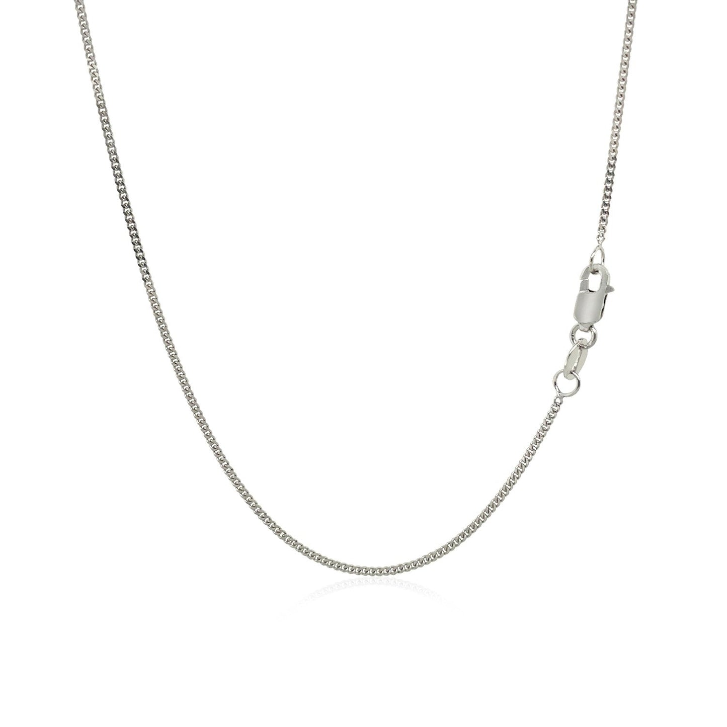 14k White Gold Gourmette Chain 1.0mm Bids.com
