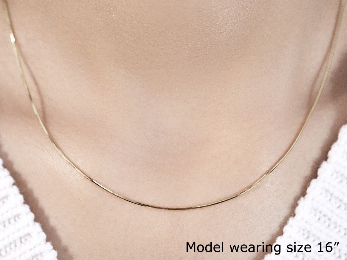 14k Yellow Gold Octagonal Shiny Snake Chain 0.8mm Bids.com
