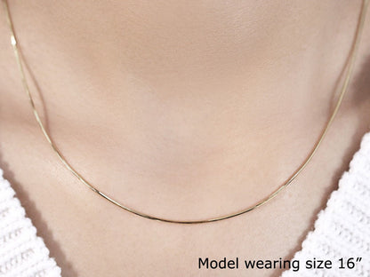 14k Yellow Gold Octagonal Shiny Snake Chain 0.8mm Bids.com