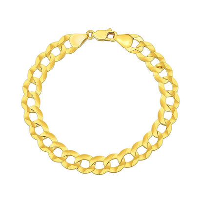 14k Yellow Gold Solid Curb Bracelet 10.0mm Bids.com