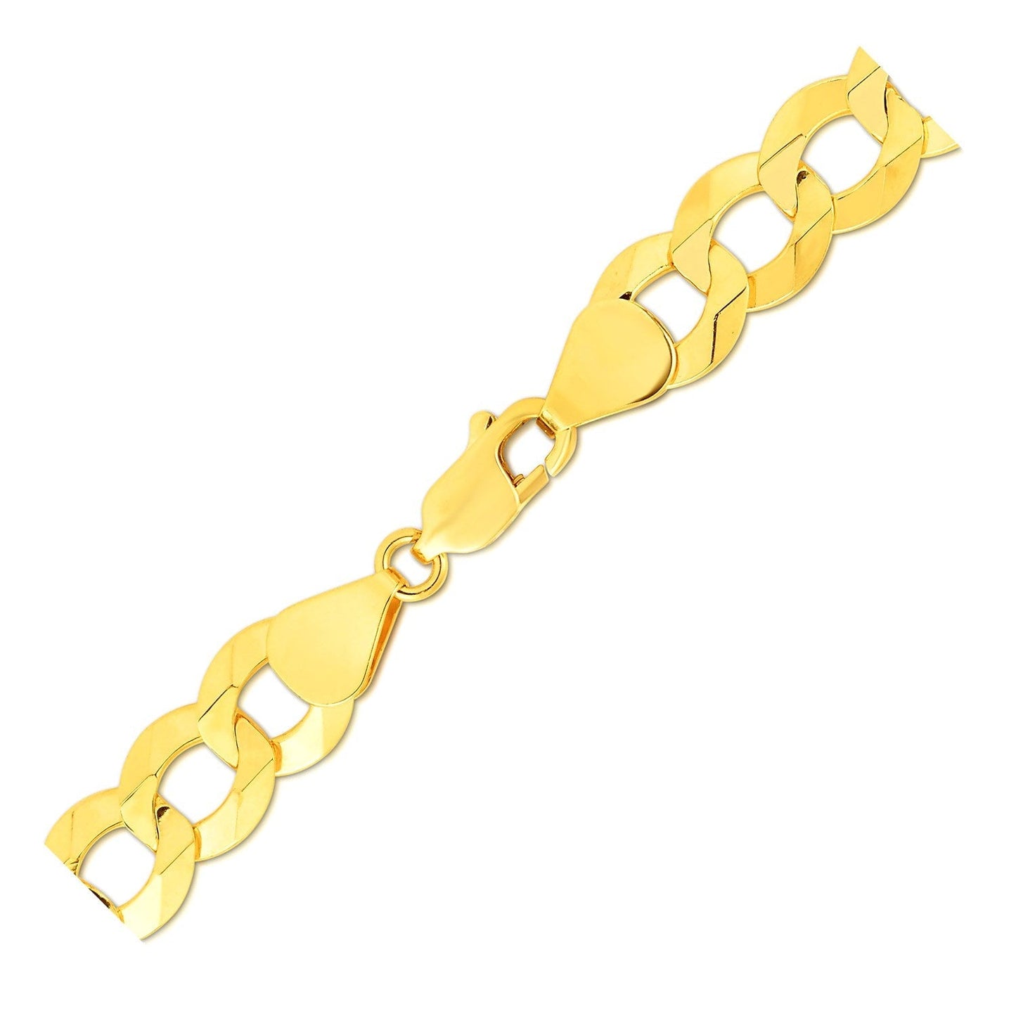 14k Yellow Gold Solid Curb Bracelet 10.0mm Bids.com