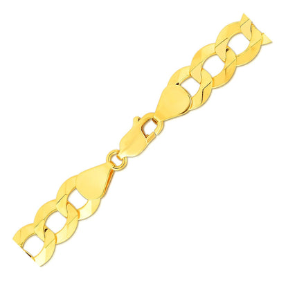 14k Yellow Gold Solid Curb Bracelet 10.0mm Bids.com