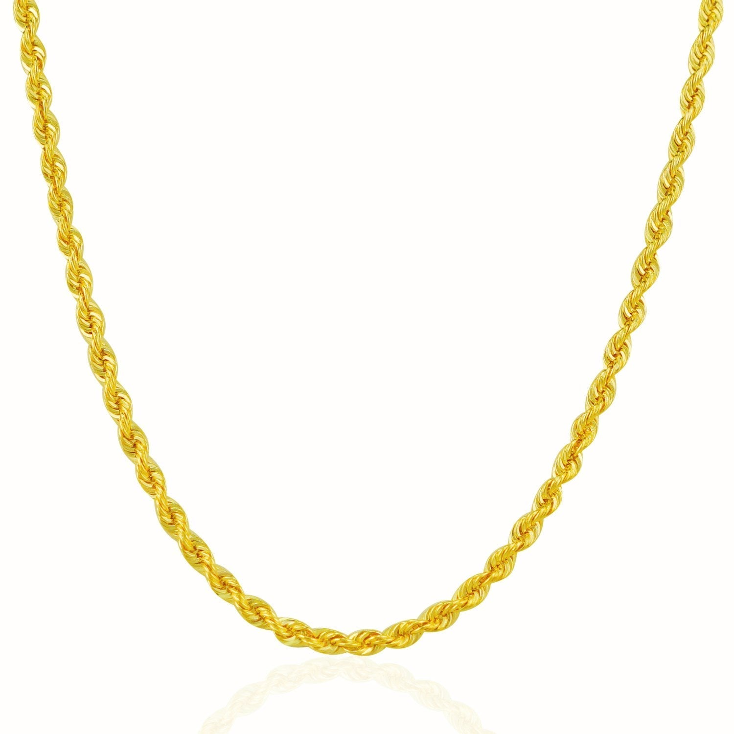 3.0mm 14k Yellow Gold Solid Rope Chain Bids.com