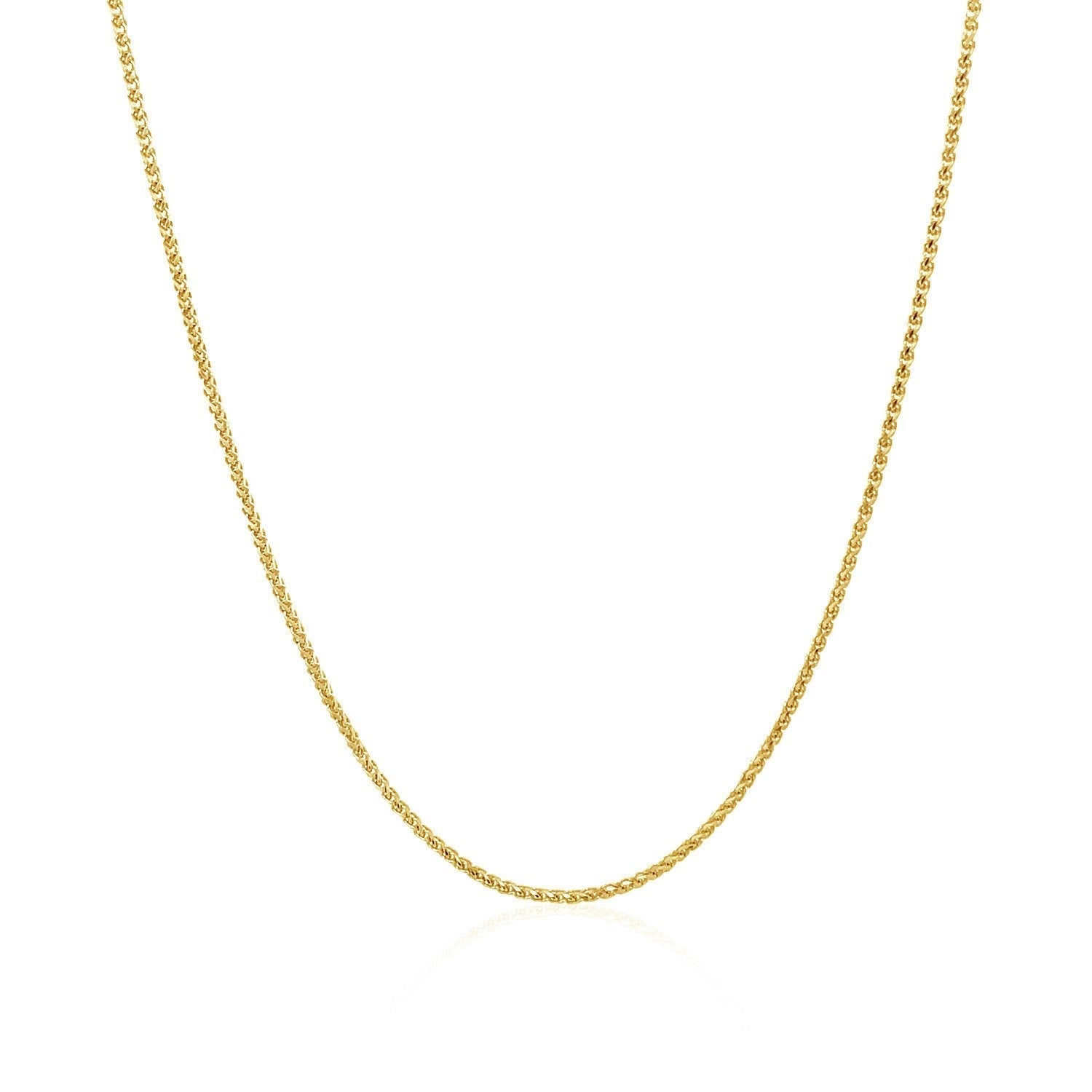 14k Yellow Gold Diamond Cut Round Wheat Chain 1.0mm Bids.com