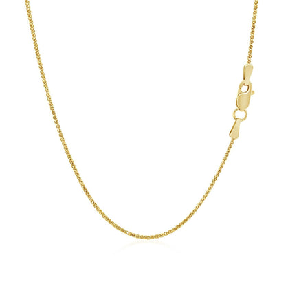 14k Yellow Gold Diamond Cut Round Wheat Chain 1.0mm Bids.com