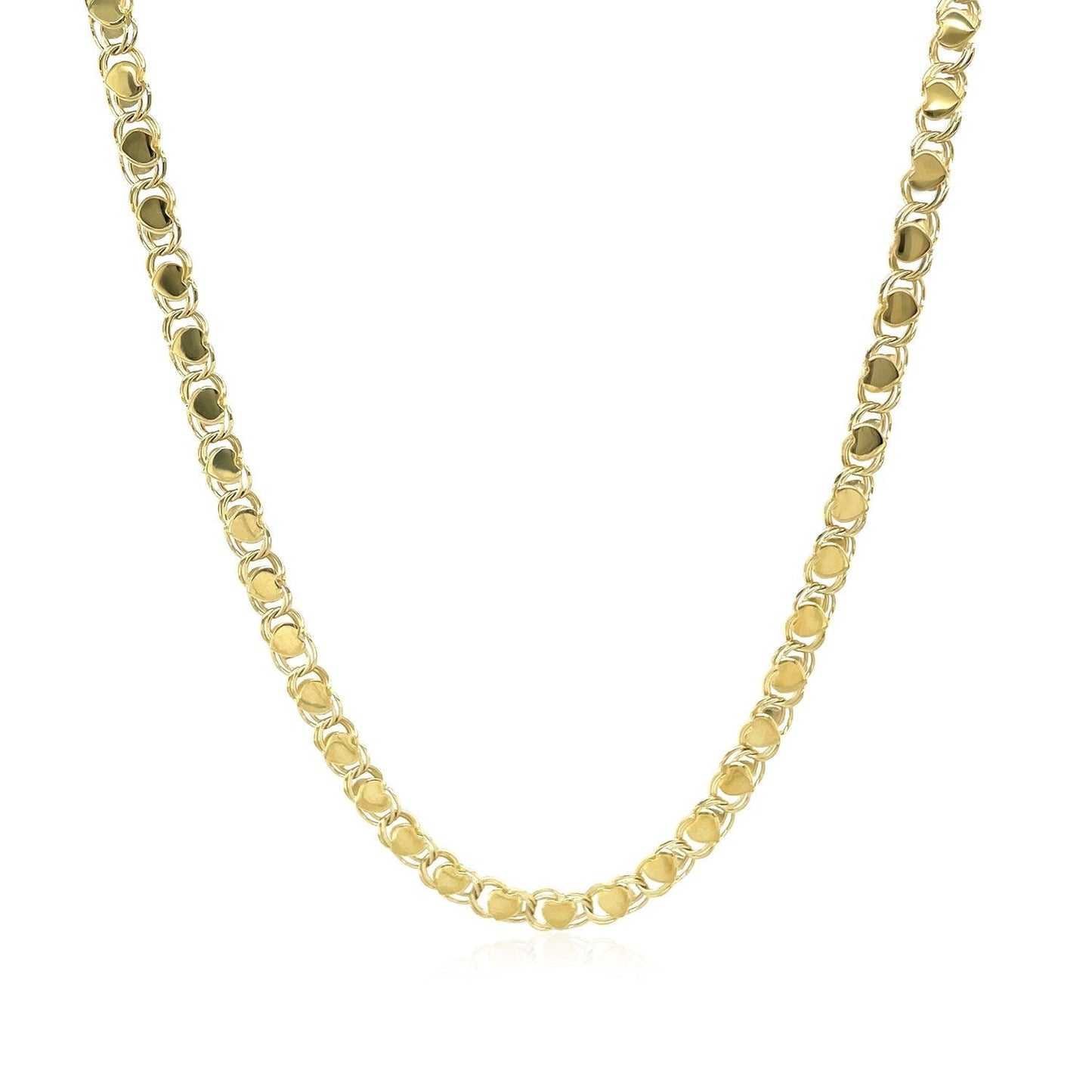 2.9mm 14k Yellow Gold Heart Chain Bids.com
