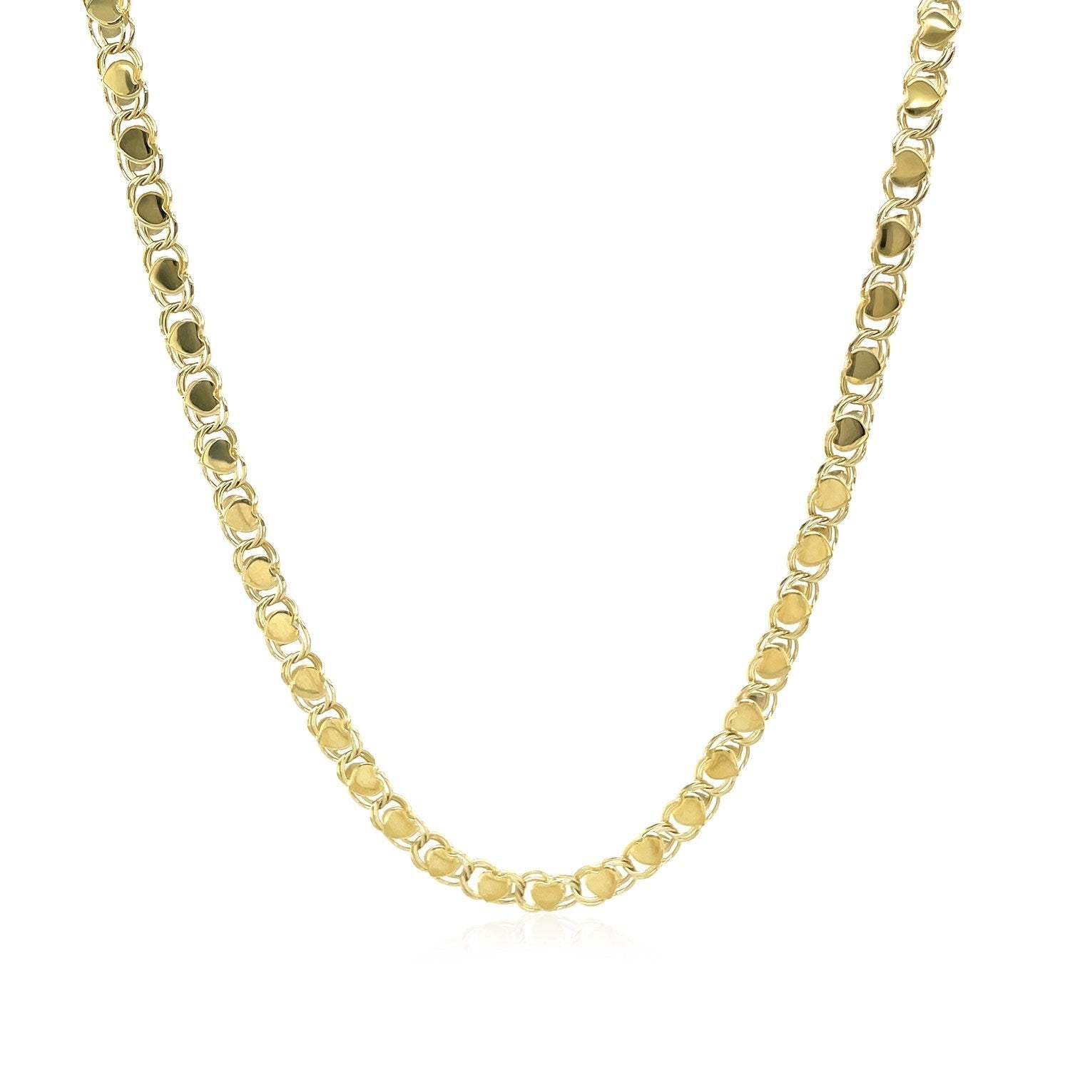 2.9mm 14k Yellow Gold Heart Chain Bids.com