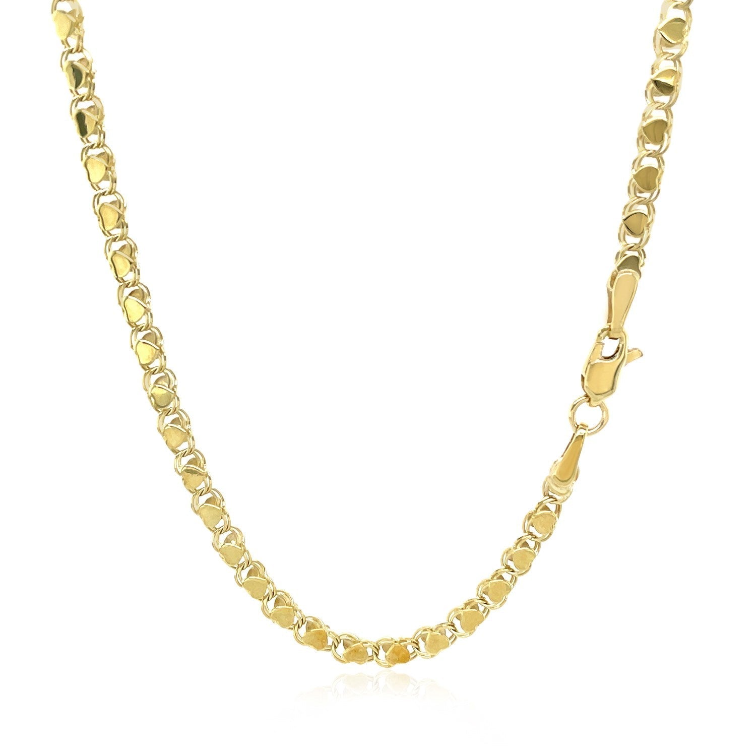 2.9mm 14k Yellow Gold Heart Chain Bids.com
