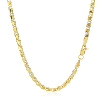 2.9mm 14k Yellow Gold Heart Chain Bids.com