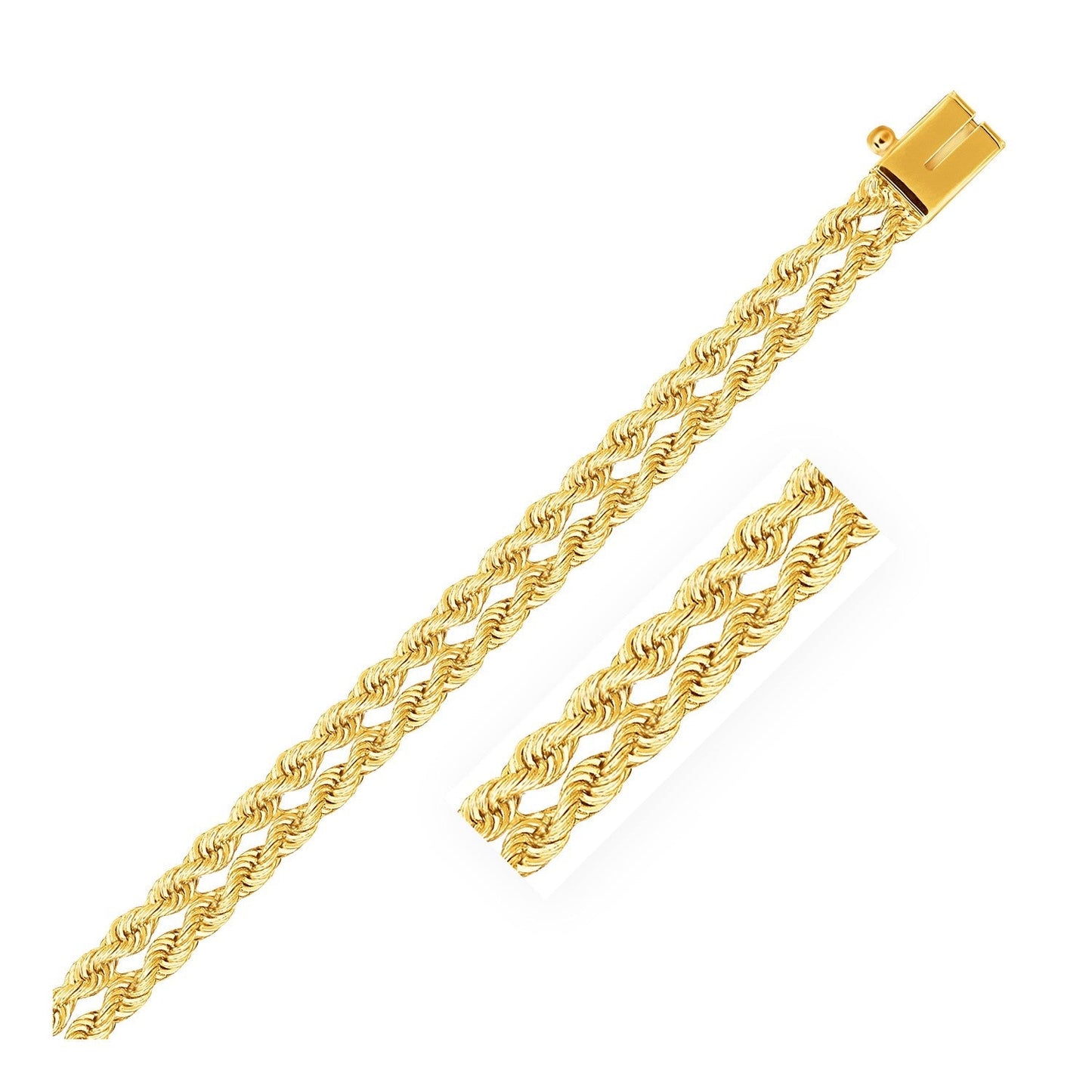 5.0 mm 14k Yellow Gold Dual Row Rope Bracelet Bids.com
