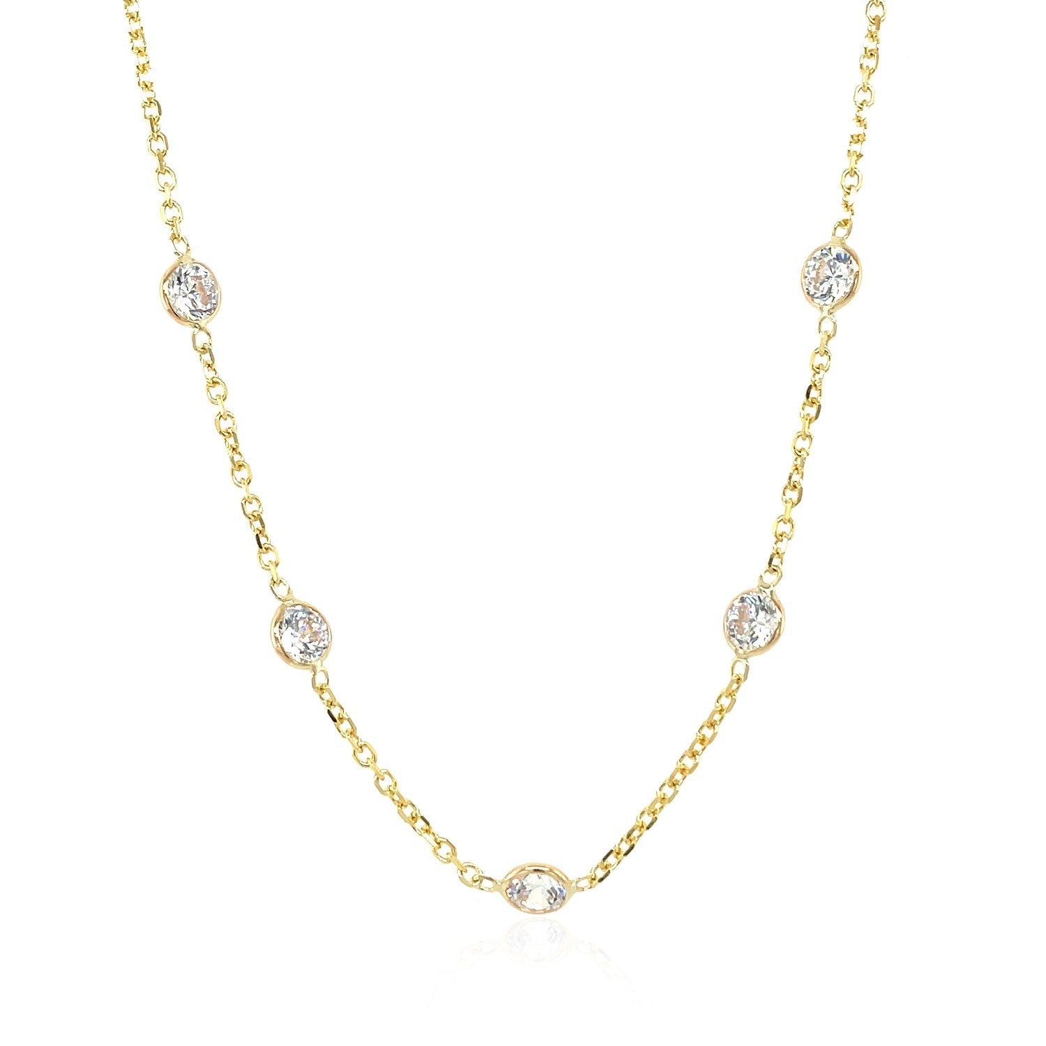14k Yellow Gold CZ By the Yard Long Links Bids.com