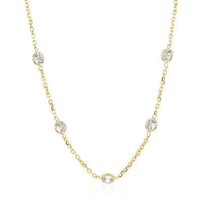 14k Yellow Gold CZ By the Yard Long Links Bids.com