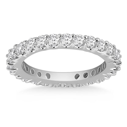 14k White Gold Common Prong Round Diamond Eternity Ring Bids.com