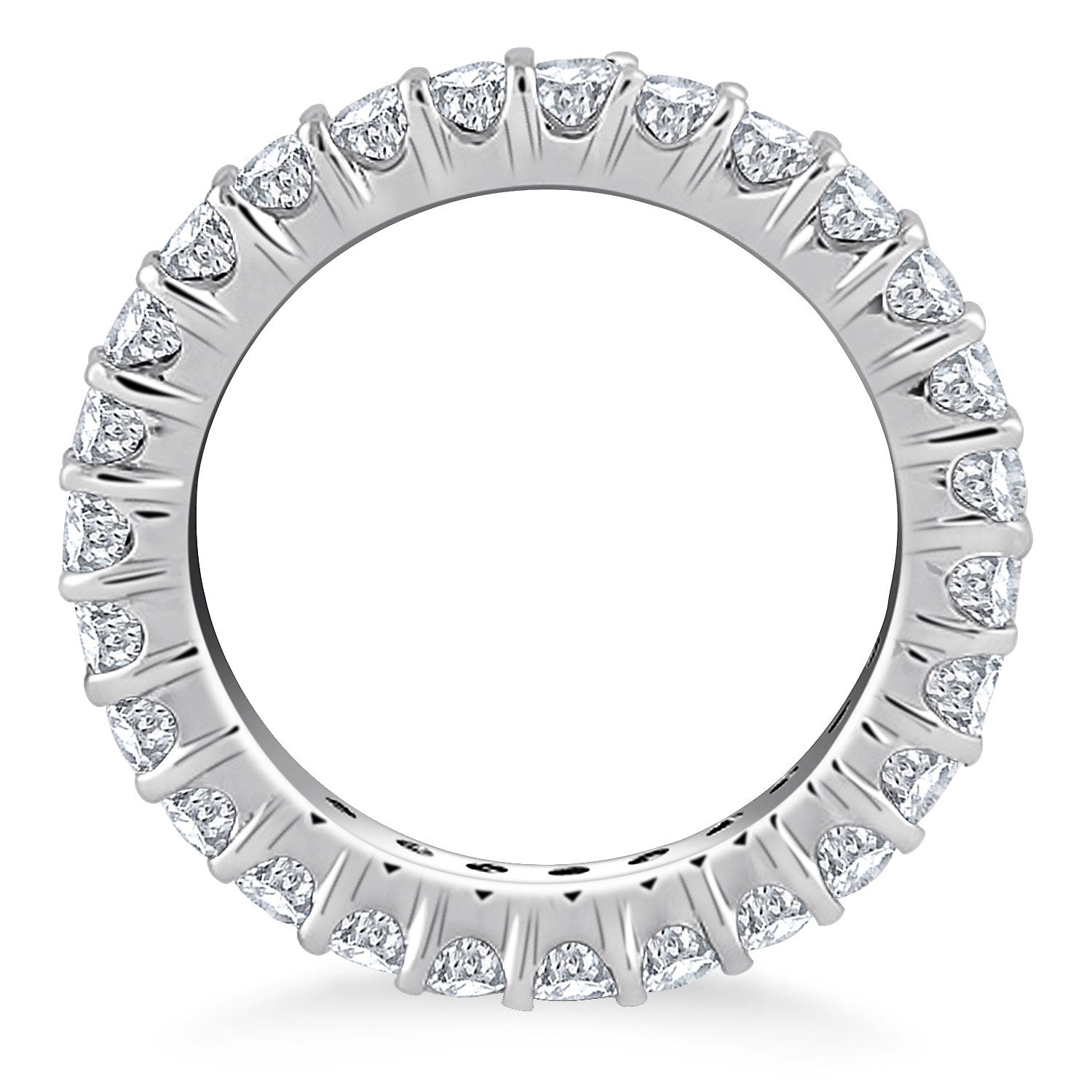 14k White Gold Common Prong Round Diamond Eternity Ring Bids.com