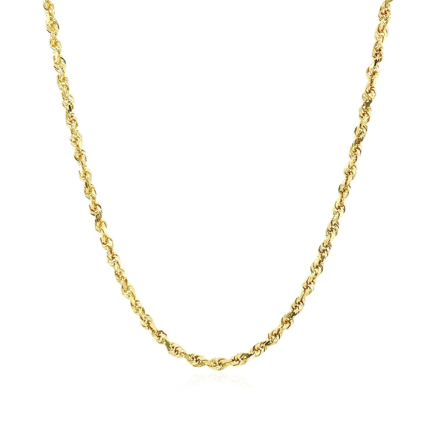 2.25mm 10k Yellow Gold Solid Diamond Cut Rope Chain Bids.com