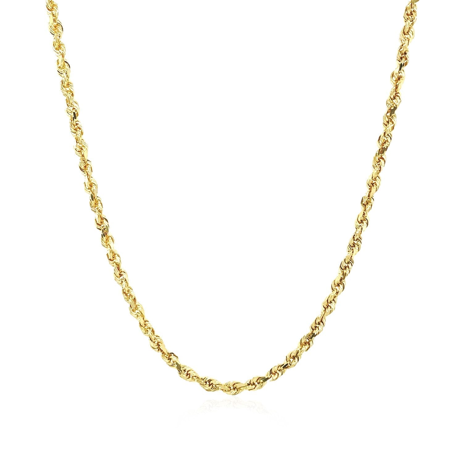 2.25mm 10k Yellow Gold Solid Diamond Cut Rope Chain Bids.com