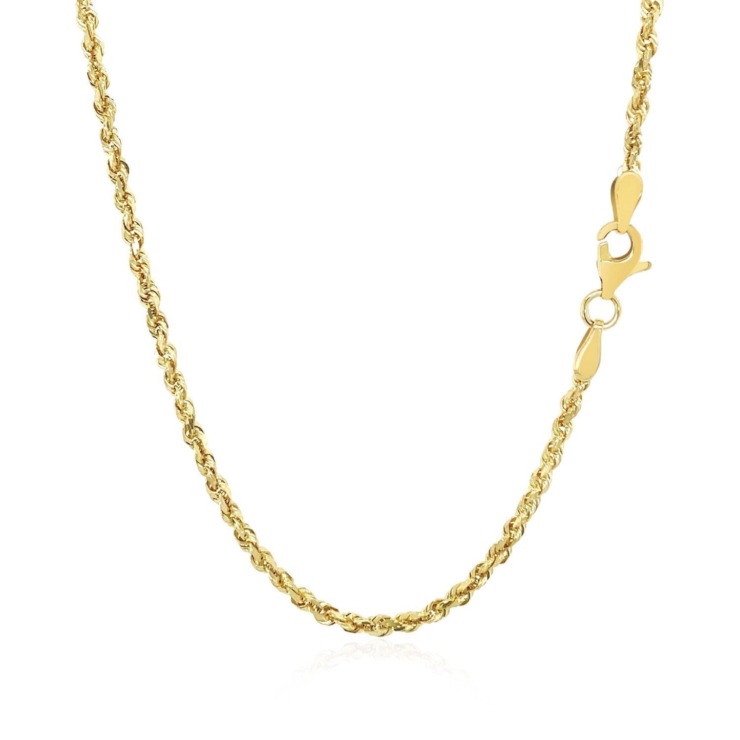 2.25mm 10k Yellow Gold Solid Diamond Cut Rope Chain Bids.com