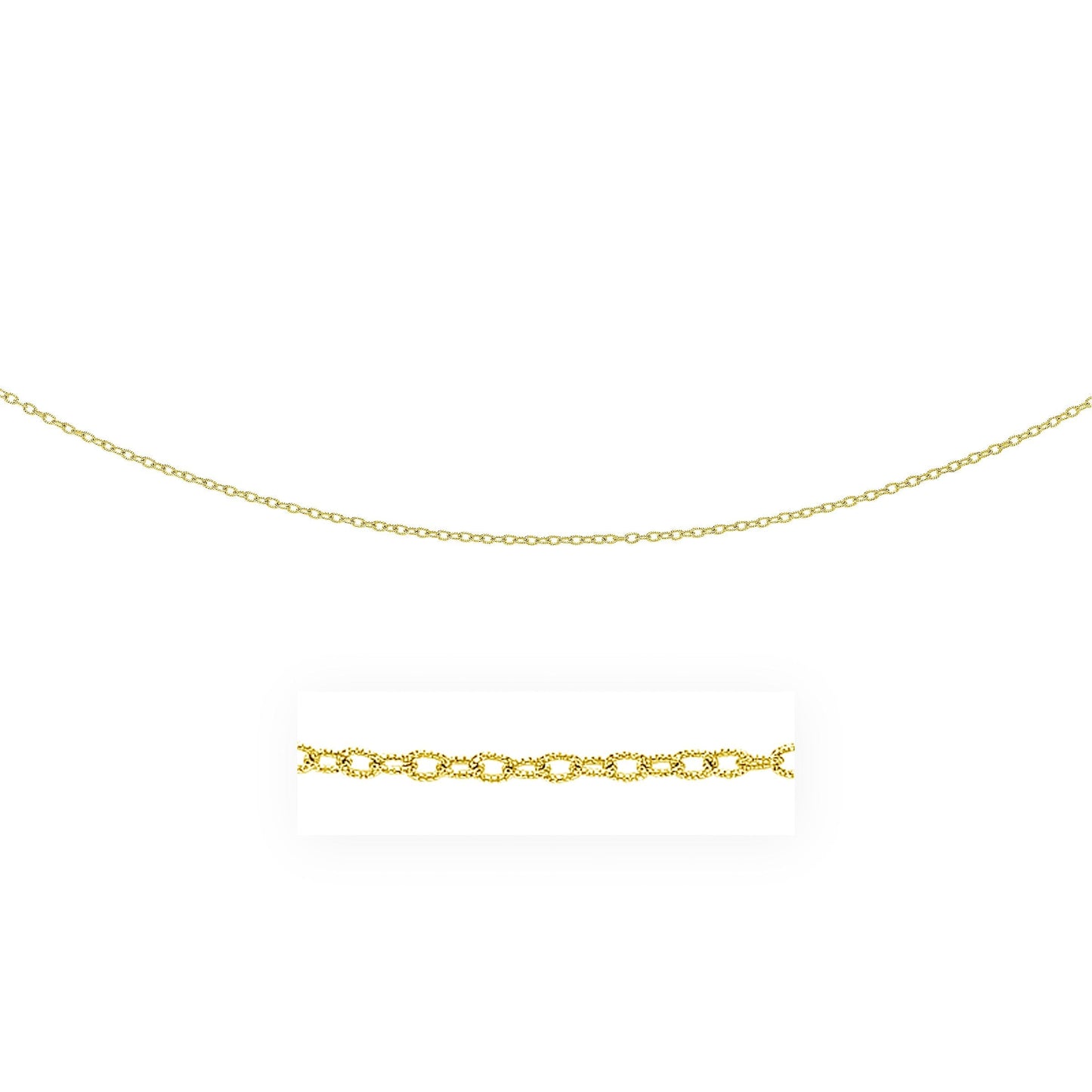 2.5mm 14k Yellow Gold Pendant Chain with Textured Links Bids.com
