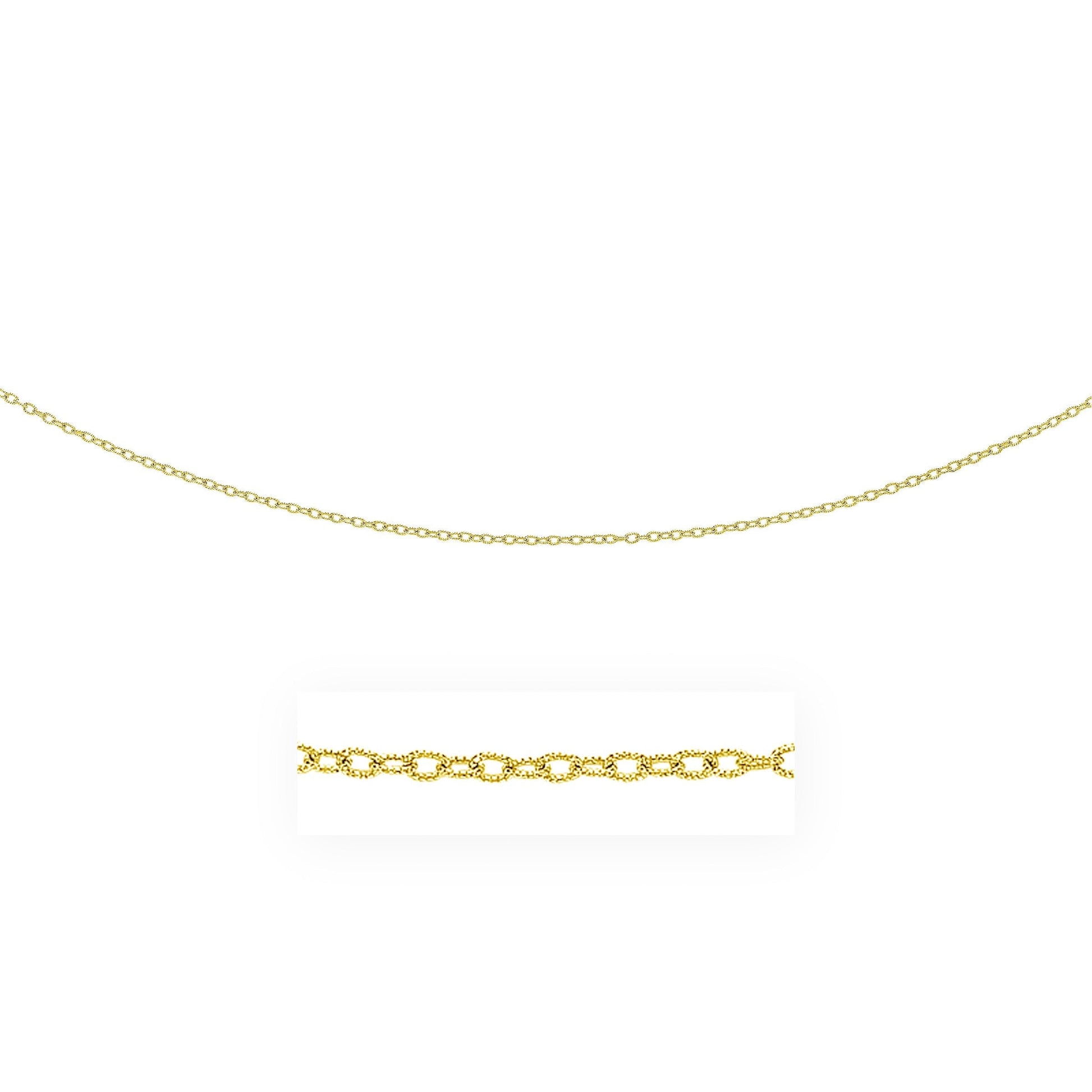 2.5mm 14k Yellow Gold Pendant Chain with Textured Links Bids.com