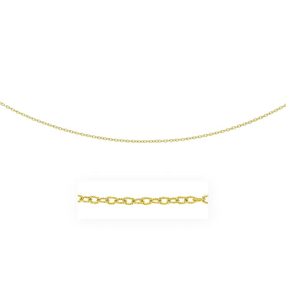 2.5mm 14k Yellow Gold Pendant Chain with Textured Links Bids.com