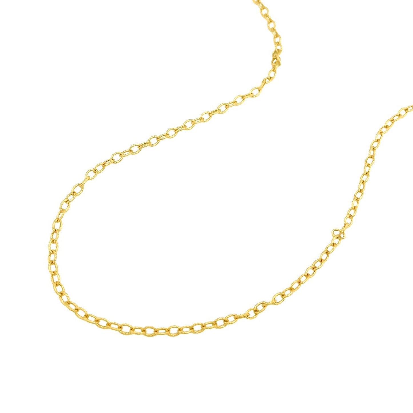 2.5mm 14k Yellow Gold Pendant Chain with Textured Links Bids.com